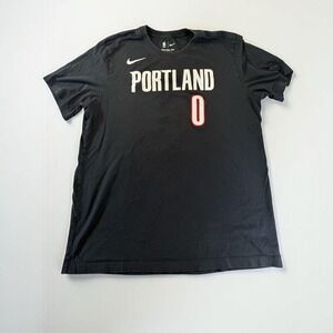 Nike Portland Trail Blazers Damian Lillard 0 NBA T-Shirt Mens Large Black DR6395